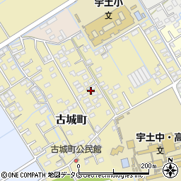 熊本県宇土市古城町492周辺の地図