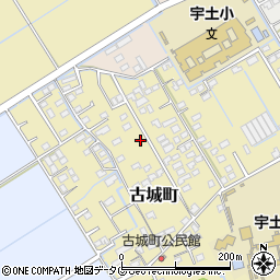 熊本県宇土市古城町周辺の地図