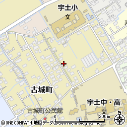 熊本県宇土市古城町523周辺の地図