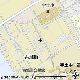 熊本県宇土市古城町493周辺の地図