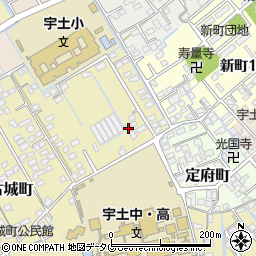 熊本県宇土市古城町633-1周辺の地図