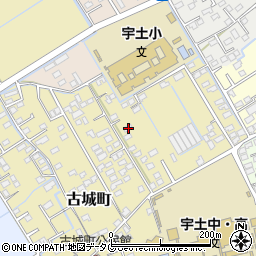 熊本県宇土市古城町516周辺の地図
