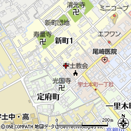熊本県宇土市新町1丁目37周辺の地図