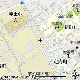 熊本県宇土市古城町638-4周辺の地図