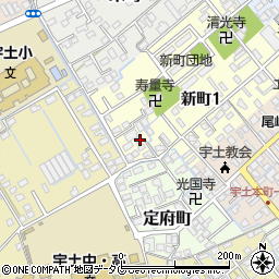 熊本県宇土市新町1丁目143周辺の地図