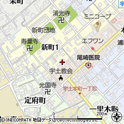 熊本県宇土市新町1丁目28周辺の地図