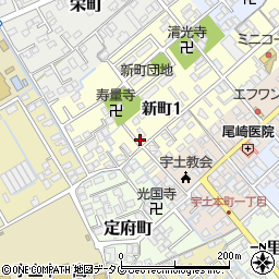 熊本県宇土市新町1丁目126周辺の地図