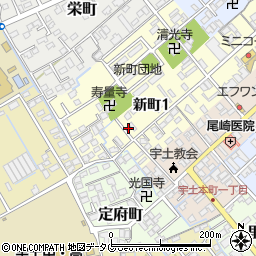 熊本県宇土市新町1丁目127周辺の地図