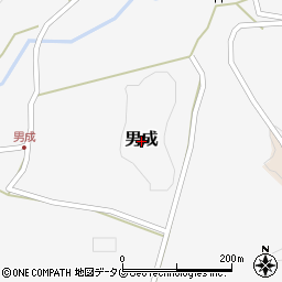 熊本県山都町（上益城郡）男成周辺の地図