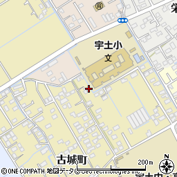 熊本県宇土市古城町509-4周辺の地図