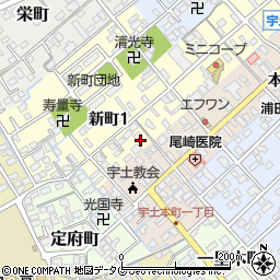 熊本県宇土市新町1丁目20周辺の地図