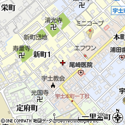 熊本県宇土市新町1丁目17周辺の地図