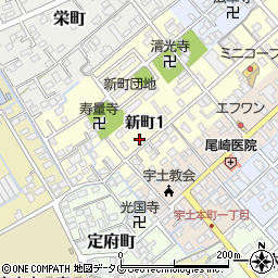 熊本県宇土市新町1丁目119周辺の地図