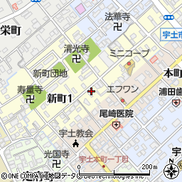 熊本県宇土市新町1丁目7周辺の地図