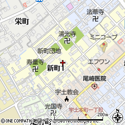 熊本県宇土市新町1丁目100周辺の地図