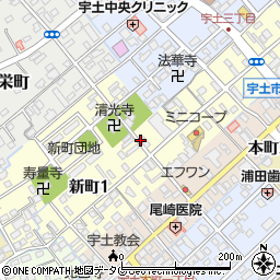 熊本県宇土市新町周辺の地図