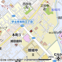 宇土市中央公民館周辺の地図