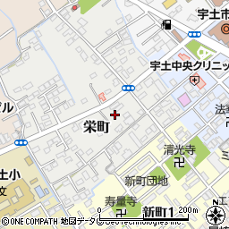 熊本県宇土市栄町周辺の地図