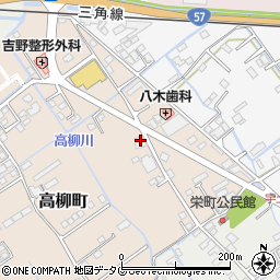熊本県宇土市高柳町38周辺の地図
