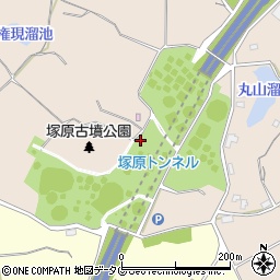 塚原古墳群周辺の地図