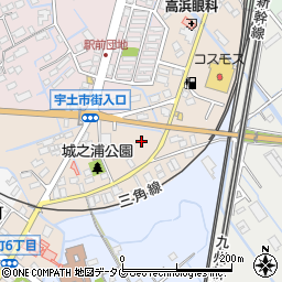 熊本県宇土市城之浦町周辺の地図