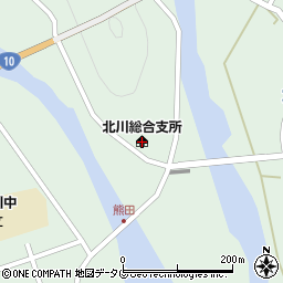 延岡市北川総合支所周辺の地図