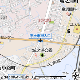 宇土市街入口周辺の地図