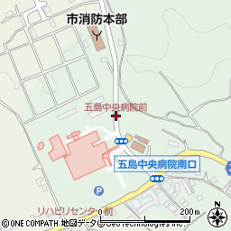 五島中央病院前周辺の地図