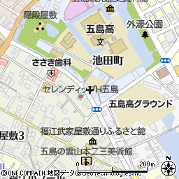 朝日新聞　福江販売所周辺の地図