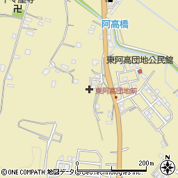 熊本県熊本市南区城南町東阿高1308-1周辺の地図