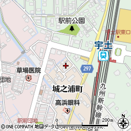 熊本県宇土市城之浦町1-52周辺の地図
