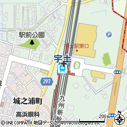 熊本県宇土市周辺の地図