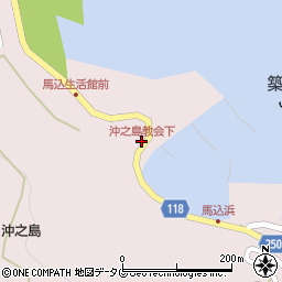 沖之島教会下周辺の地図