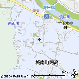 熊本県熊本市南区城南町阿高周辺の地図