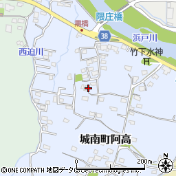 熊本県熊本市南区城南町阿高周辺の地図