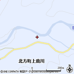 宮崎県延岡市北方町上鹿川周辺の地図