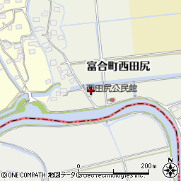 熊本県熊本市南区富合町西田尻周辺の地図