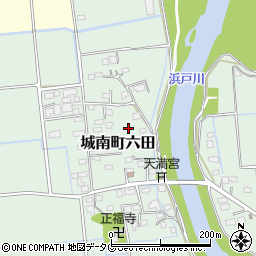 熊本県熊本市南区城南町六田周辺の地図