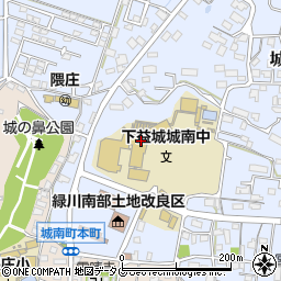 熊本市立下益城城南中学校周辺の地図