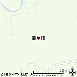 熊本県山都町（上益城郡）鶴ケ田周辺の地図