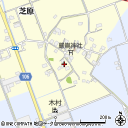 熊本県甲佐町（上益城郡）芝原周辺の地図