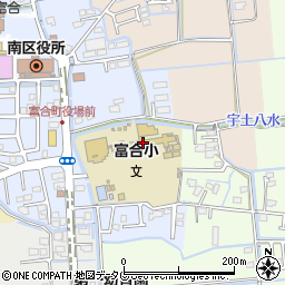 熊本市役所教育委員会関係機関　学校給食富合共同調理場周辺の地図