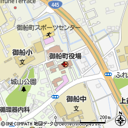 熊本県上益城郡御船町周辺の地図