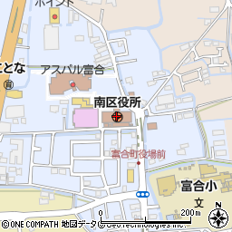 熊本市南区役所周辺の地図