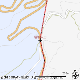 塔坂入口周辺の地図