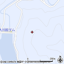 大川原ダム周辺の地図