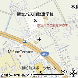 熊本県上益城郡御船町木倉1129周辺の地図