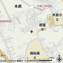 熊本県上益城郡御船町木倉1074周辺の地図