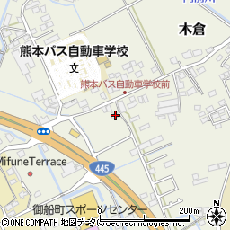 熊本県上益城郡御船町木倉1124周辺の地図
