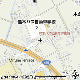 熊本県上益城郡御船町木倉166周辺の地図